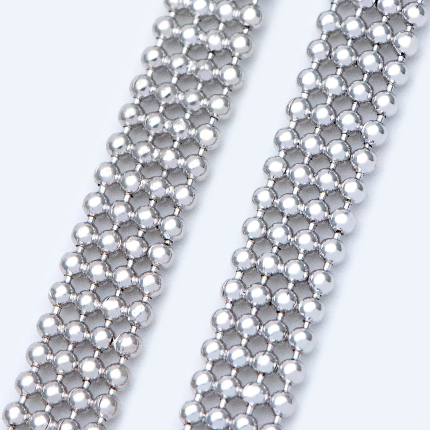 Gold/ Silver tone Multi Strand Ball Chains, Gold/ Rhodium plated Brass Beaded Chain Wholesale (#LK-233)/ 1 Meter=3.3 ft