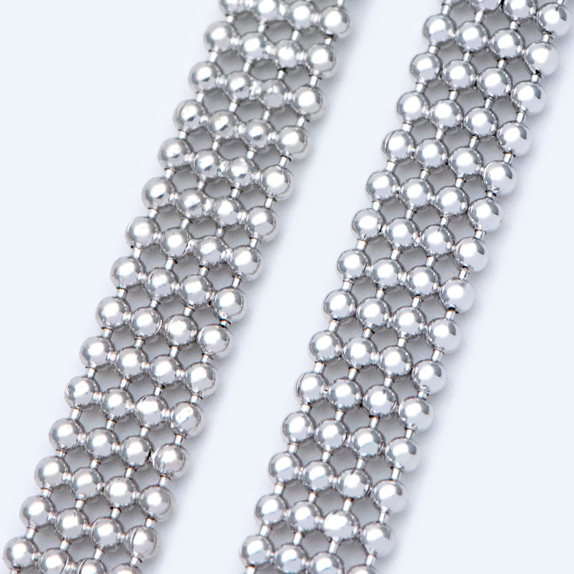 Gold/ Silver tone Multi Strand Ball Chains, Gold/ Rhodium plated Brass Beaded Chain Wholesale (#LK-233)/ 1 Meter=3.3 ft