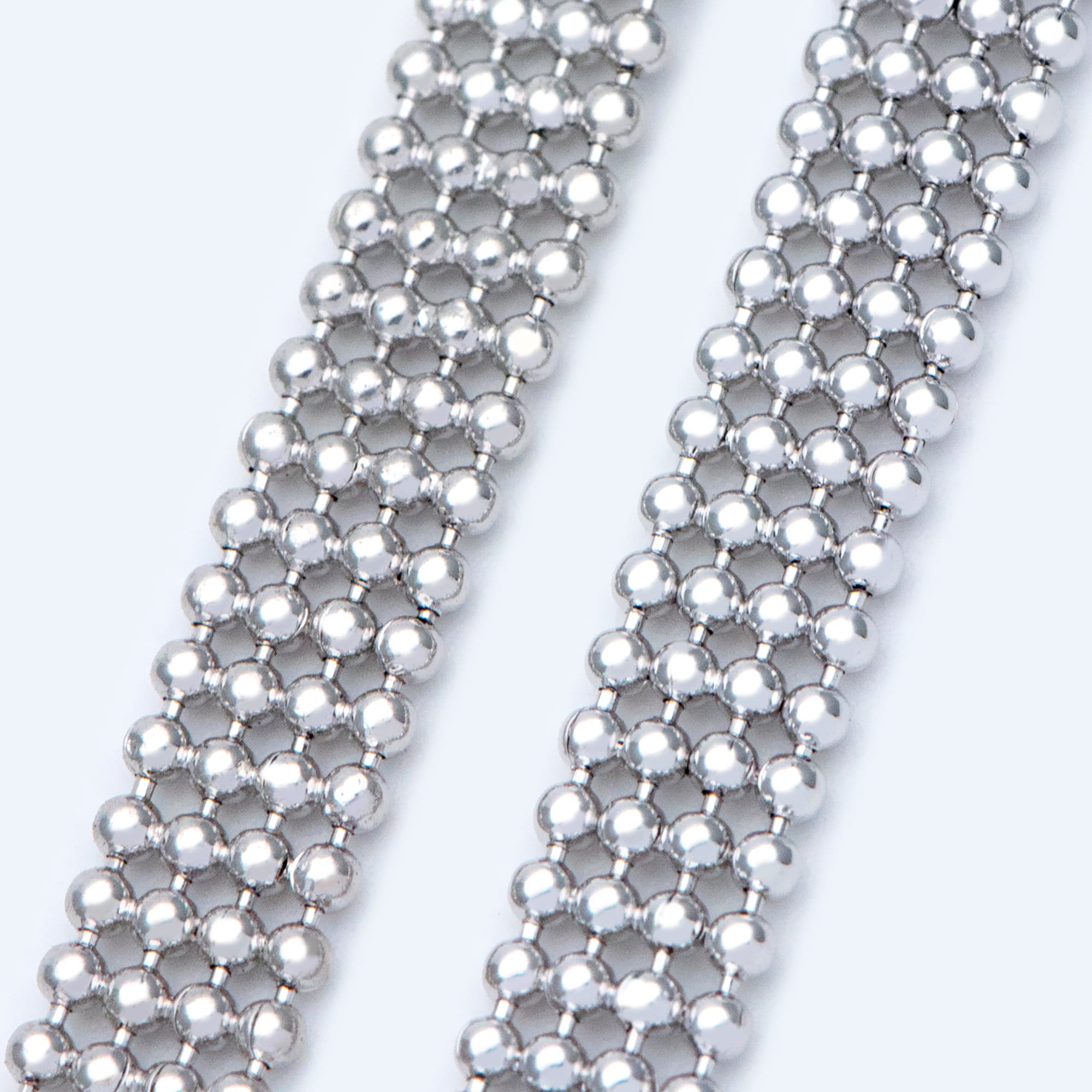 Gold/ Silver tone Multi Strand Ball Chains, Gold/ Rhodium plated Brass Beaded Chain Wholesale (#LK-233)/ 1 Meter=3.3 ft