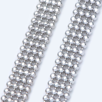 Gold/ Silver tone Multi Strand Ball Chains, Gold/ Rhodium plated Brass Beaded Chain Wholesale (#LK-233)/ 1 Meter=3.3 ft