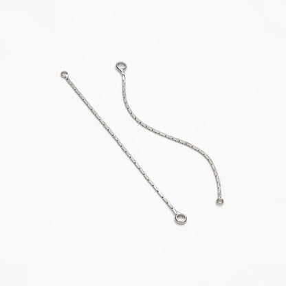10pcs Gold/ Silver Chain Charm with 2 Loops, Gold/ Rhodium plated Brass Earring Chain Connectors, Chain Earring Findings (GB-244-#D)