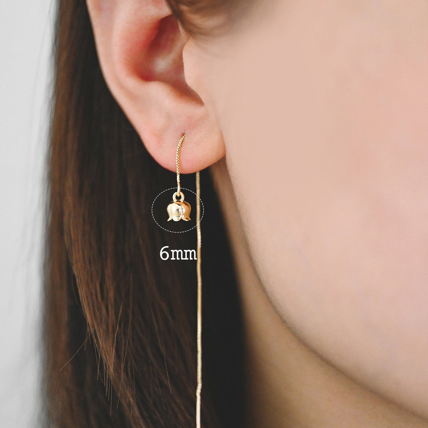 10pcs Gold Flower Charms, 18K Real Gold plated Brass, Lily Of The Valley, Flower Bead Cap (GB-3799)