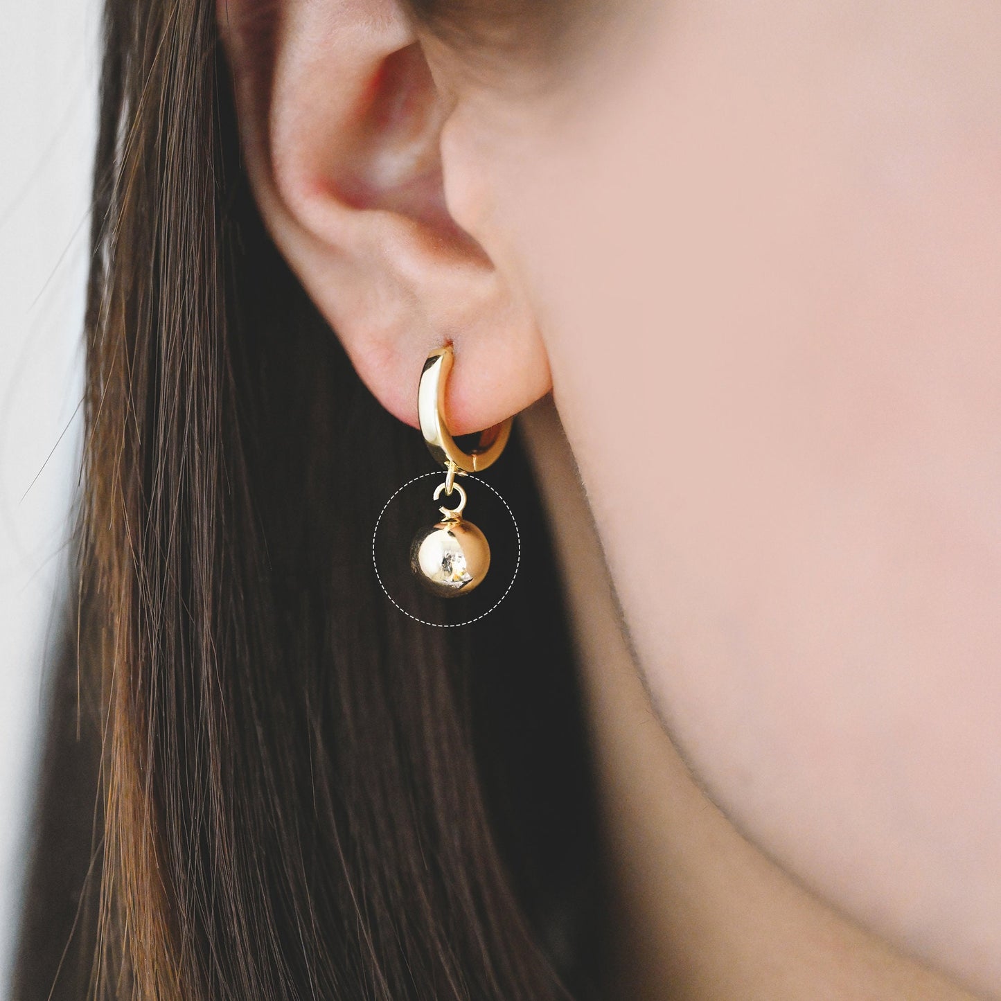 10pcs Gold/ Silver Sphere Charms 8mm, Real Gold/ Rhodium plated Brass, Round Ball Pendants (GB-4360)