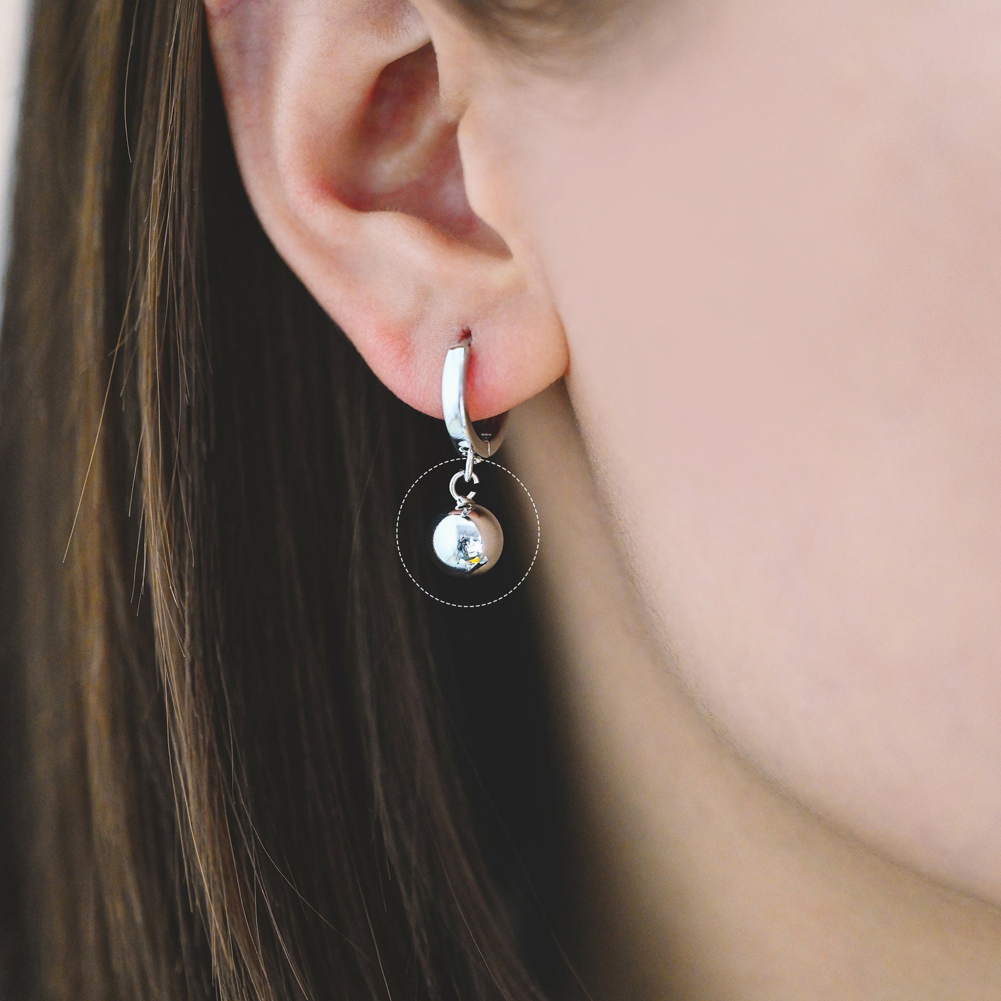 10pcs Gold/ Silver Sphere Charms 8mm, Real Gold/ Rhodium plated Brass, Round Ball Pendants (GB-4360)