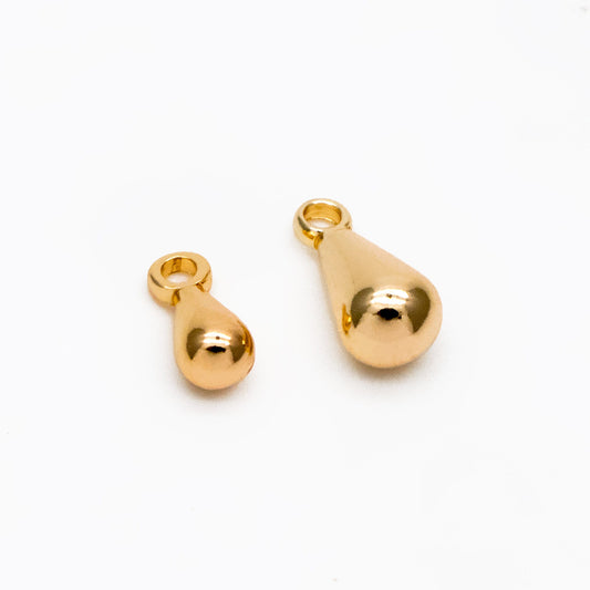 20pcs Gold/ Silver/ Rose Gold Teardrop Charms, Tiny Bracelet End Drop, Water Drop Extender Chain Ends (GB-208)