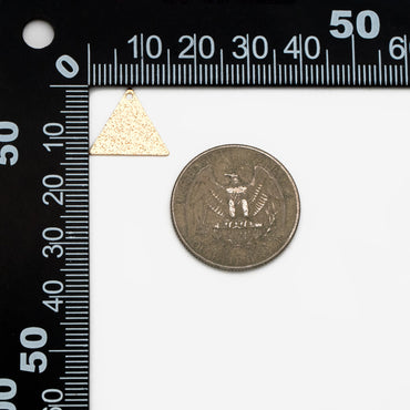 10pcs Gold plated Brass Triangle Charms 15mm, Matte Flat Triangle Disc Pendants (GB-265-B)