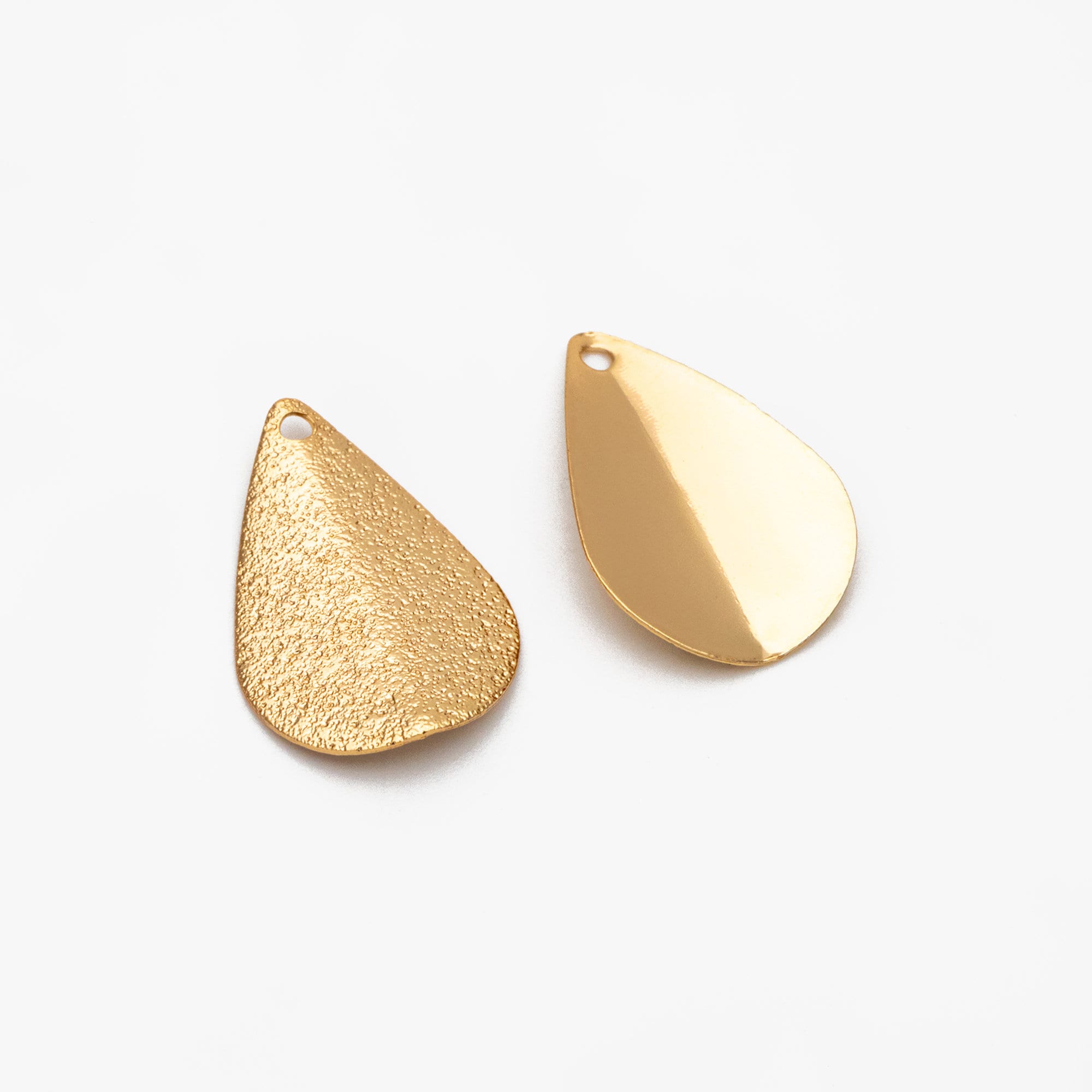 10pcs Gold plated Brass Teardrop Leaf Charm Pendants 20mm (GB-265-I)