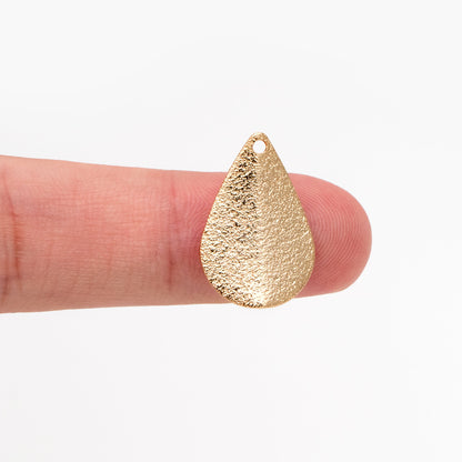 10pcs Gold plated Brass Teardrop Leaf Charm Pendants 20mm (GB-265-I)