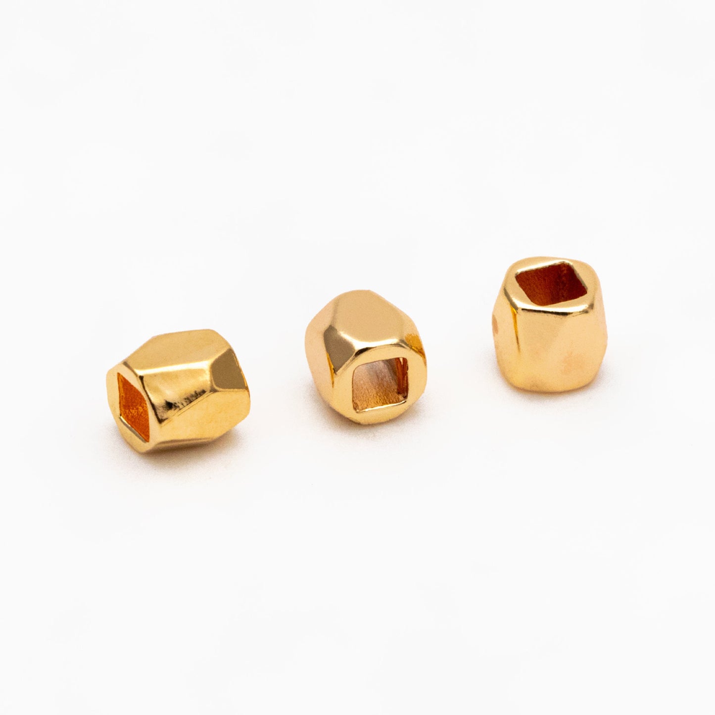 20pcs Gold/ Silver Faceted Spacer Beads 3mm, Real Gold/ Rhodium plated Brass Spacers (GB-247)