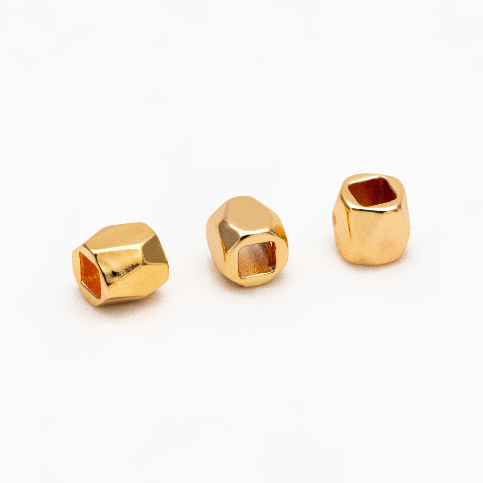 20pcs Gold/ Silver Faceted Spacer Beads 3mm, Real Gold/ Rhodium plated Brass Spacers (GB-247)