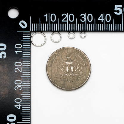 100pcs Silver Open Jump Rings, Rhodium plated Brass Split Rings, Multi Sizes Wholesale (GB-250)