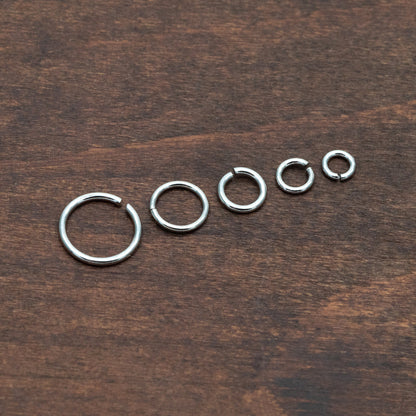 100pcs Silver Open Jump Rings, Rhodium plated Brass Split Rings, Multi Sizes Wholesale (GB-250)