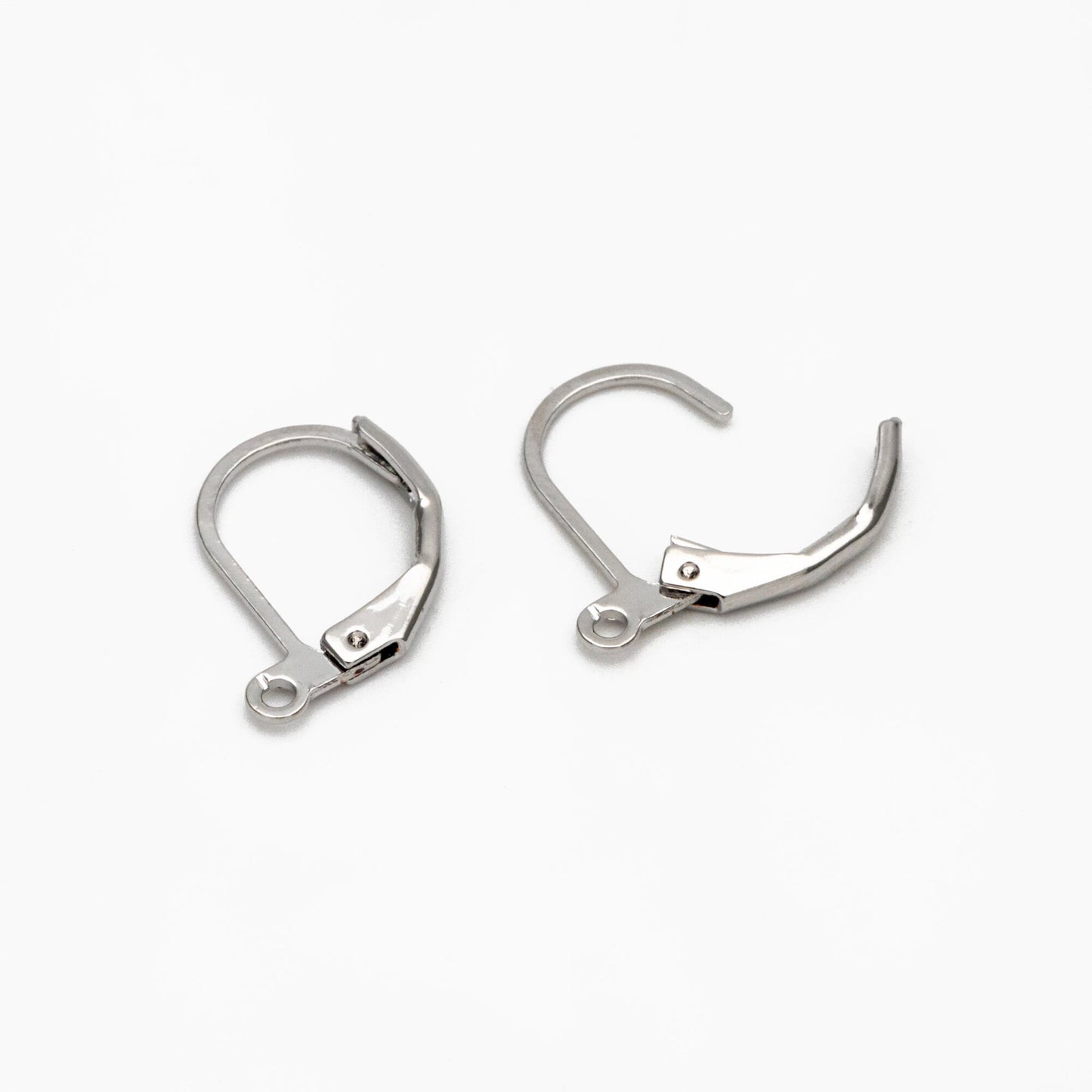 20pcs Gold/ Silver Leverback Ear Hooks, Real Gold/ Rhodium plated Brass, Earring Wire Hooks (GB-475-C)