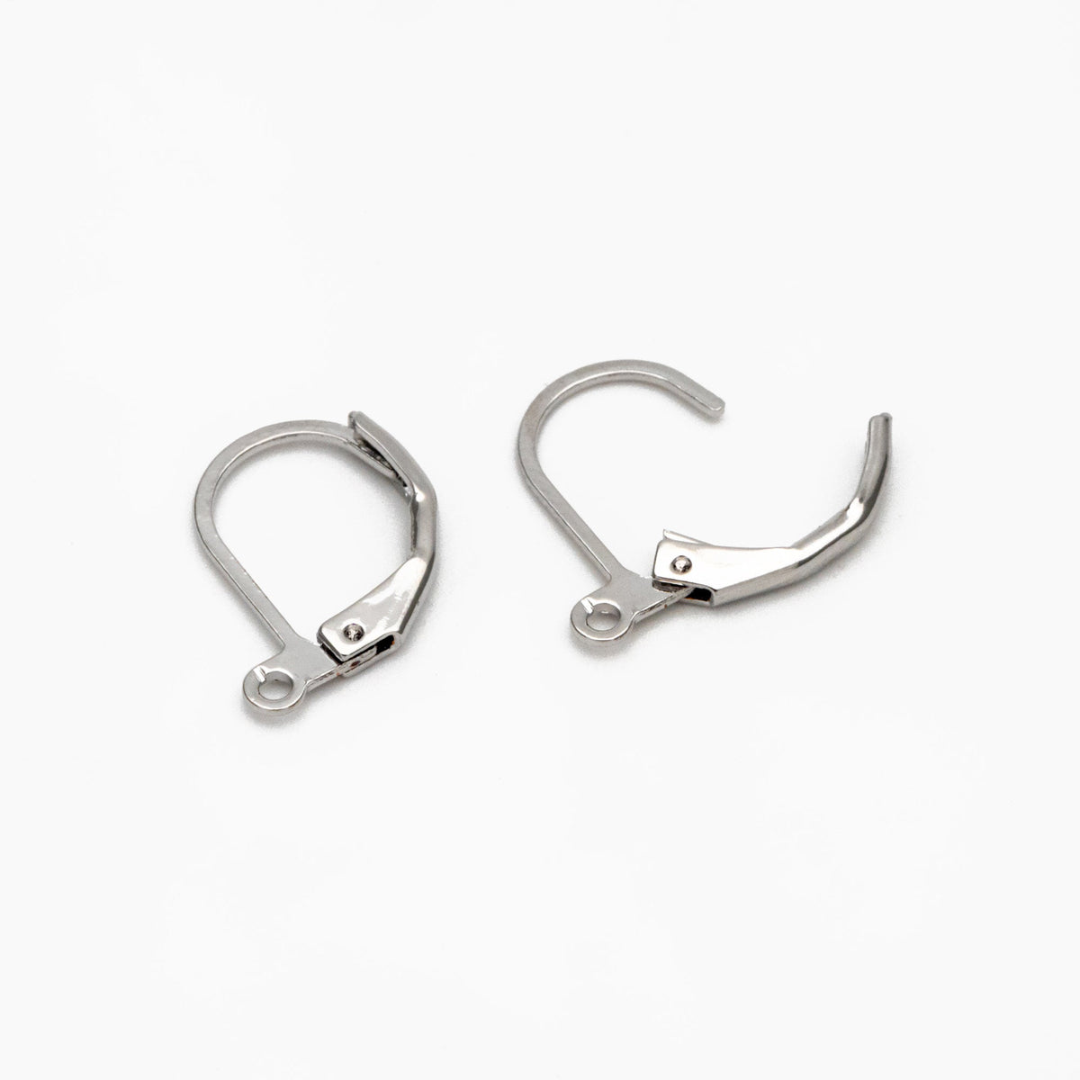 20pcs Gold/ Silver Leverback Ear Hooks, Real Gold/ Rhodium plated Brass, Earring Wire Hooks (GB-475-C)