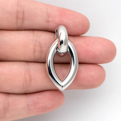 4pcs Gold/ Silver Tone Thick Tube Hoops, Marquise Earrings, Hollow Hoop Earrings, Chunky Hoops, Light Hoops (GB-2212)