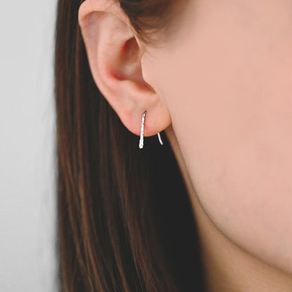 10pcs Gold/ Silver Hammered Ear Hooks, Gold/ Rhodium plated Brass, Minimalist Bar Earrings (GB-4429)