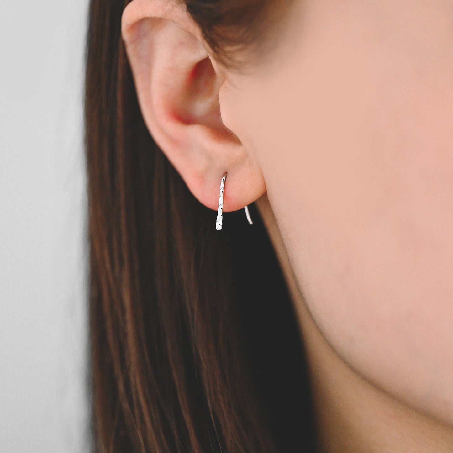 10pcs Gold/ Silver Hammered Ear Hooks, Gold/ Rhodium plated Brass, Minimalist Bar Earrings (GB-4429)