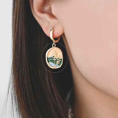 4pcs Gold/ Silver Tone Enamel Painting Charms, 18K Gold/ Rhodium plated Brass, Dainty Flower Pendants (GB-3950-E)