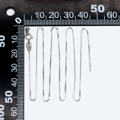 Gold plated Sterling Silver Finished Necklace, 0.7mm Dainty Box Chain with Adjustable Rubber Stopper, 17 Inch (CY-009)