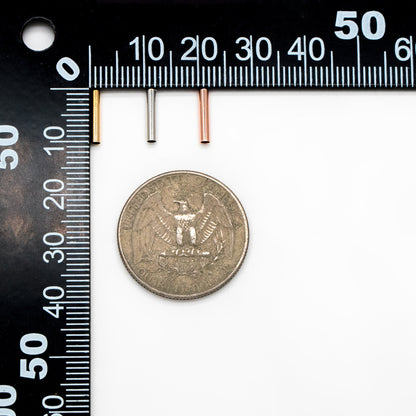 50pcs Gold/ Silver/ Rose Gold Straight Tube Beads 10x2mm , Real Gold/ Rhodium plated Brass Tube Spacers (GB-274)