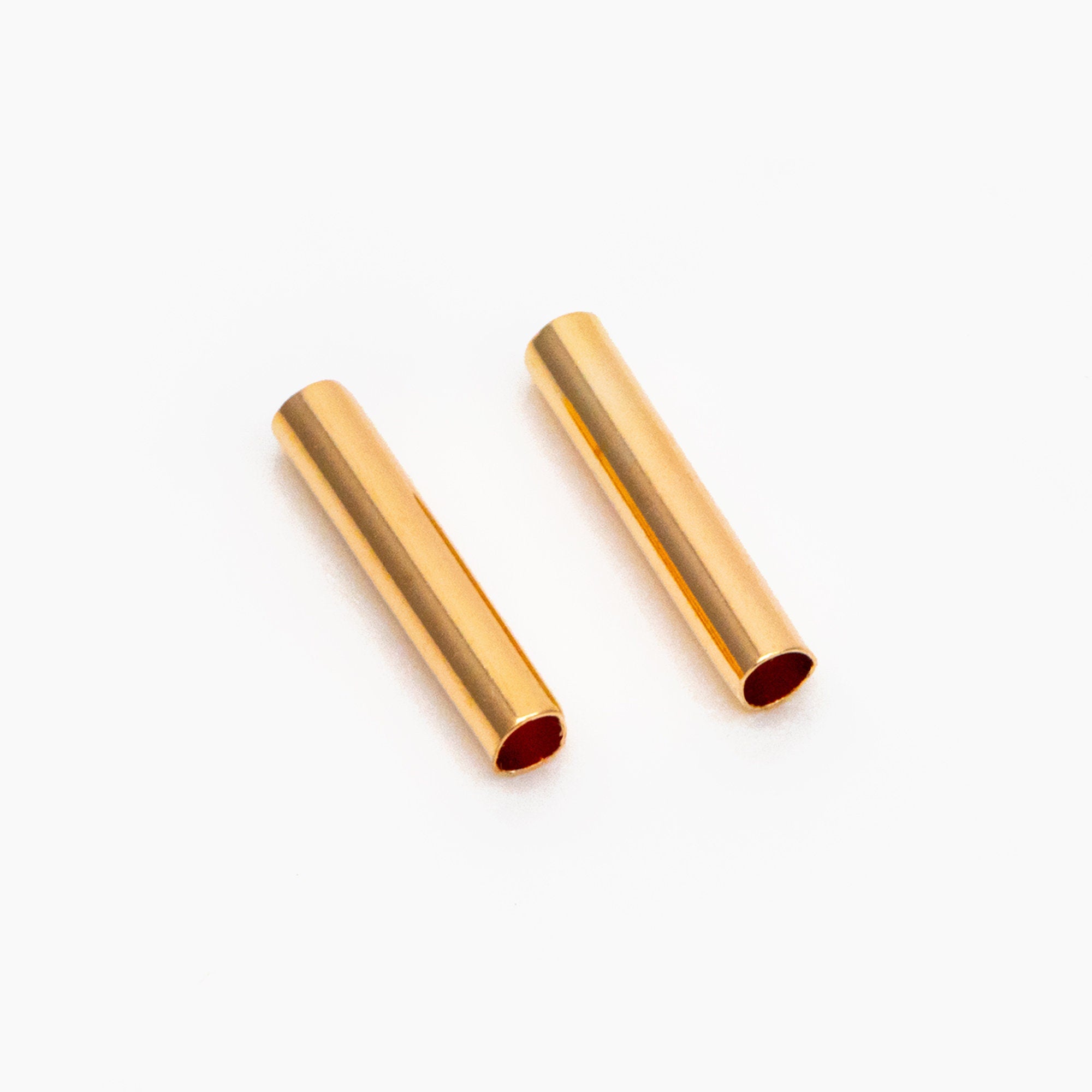 50pcs Gold/ Silver/ Rose Gold Straight Tube Beads 10x2mm , Real Gold/ Rhodium plated Brass Tube Spacers (GB-274)