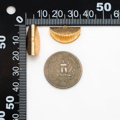 10pcs Brushed Gold Crimp Finding for making Fan Tassels 20x12mm, Gold plated Brass Crimp End Tips (GB-276)