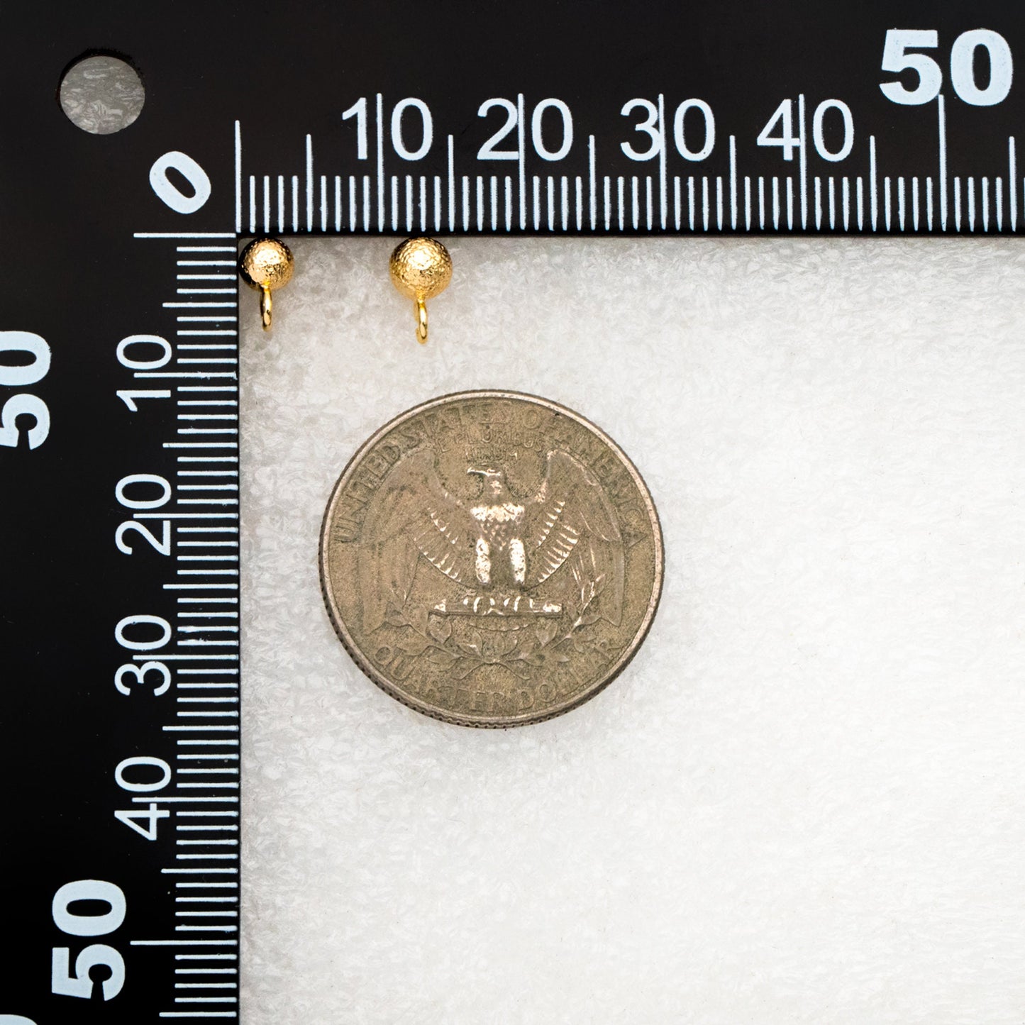 20pcs Gold/ Silver Ball Stud Earring with Ring/Loop, Gold/ Rhodium plated Brass Ear Posts, 4/ 5mm Ball Size (GB-533)