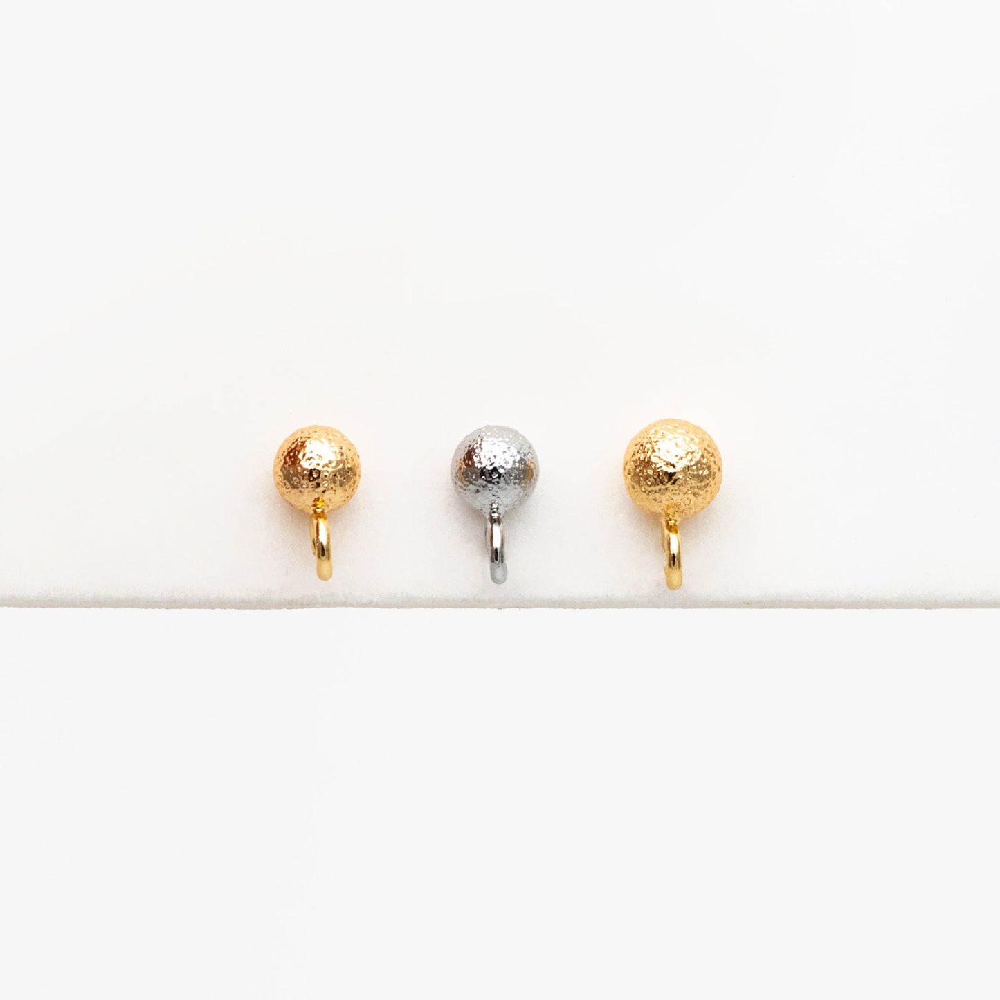 20pcs Gold/ Silver Ball Stud Earring with Ring/Loop, Gold/ Rhodium plated Brass Ear Posts, 4/ 5mm Ball Size (GB-533)