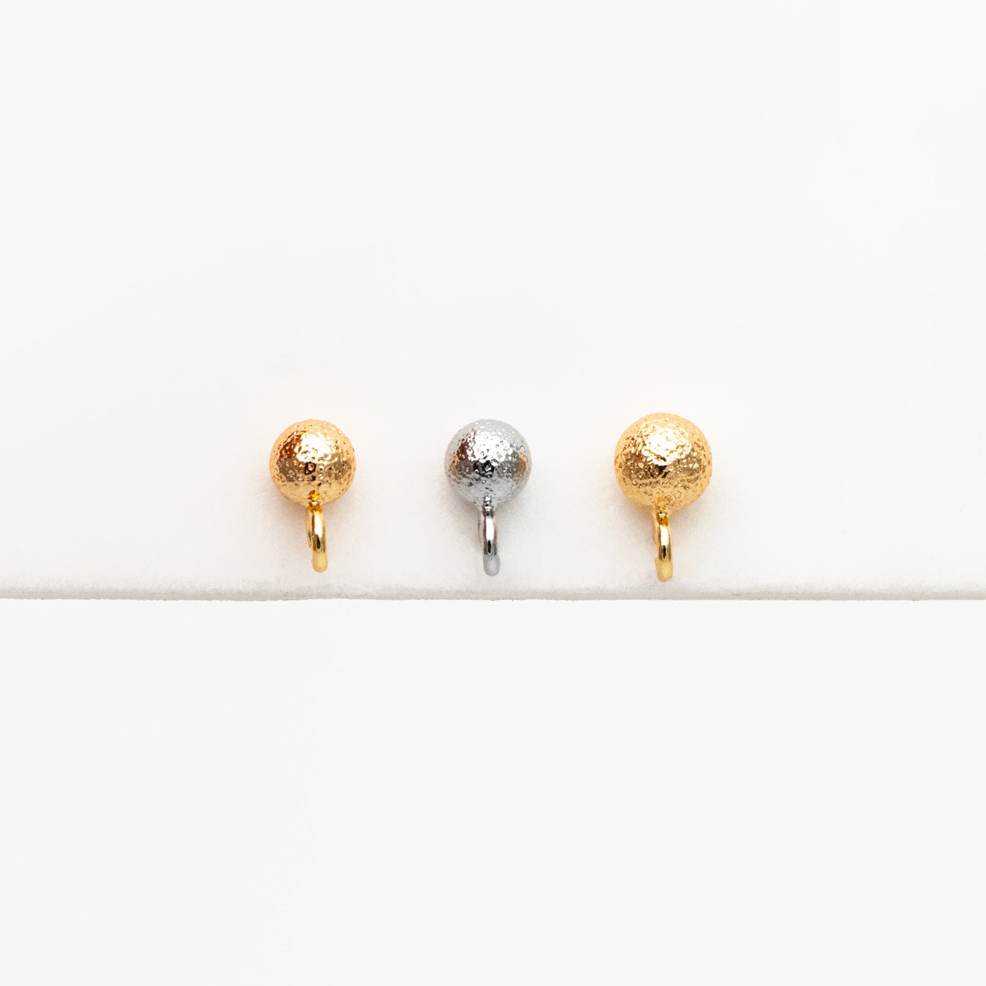20pcs Gold/ Silver Ball Stud Earring with Ring/Loop, Gold/ Rhodium plated Brass Ear Posts, 4/ 5mm Ball Size (GB-533)