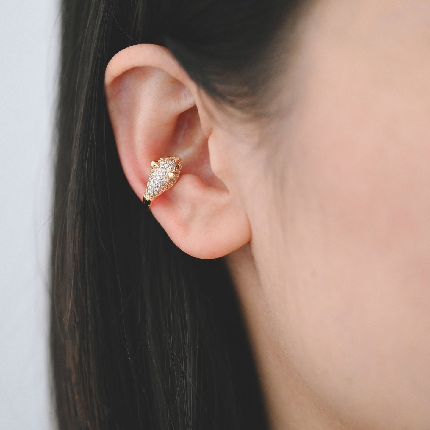 4pcs CZ Pave Leopard Ear Cuff, Cartilage, Dainty Earcuff Earring (GB-2632)