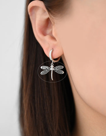 4pcs Gold/ Silver Dragonfly Charm 15x22mm, 18K Gold/ Rhodium Plated Brass, Cute Dragonfly Pendants (GB-3196-D)
