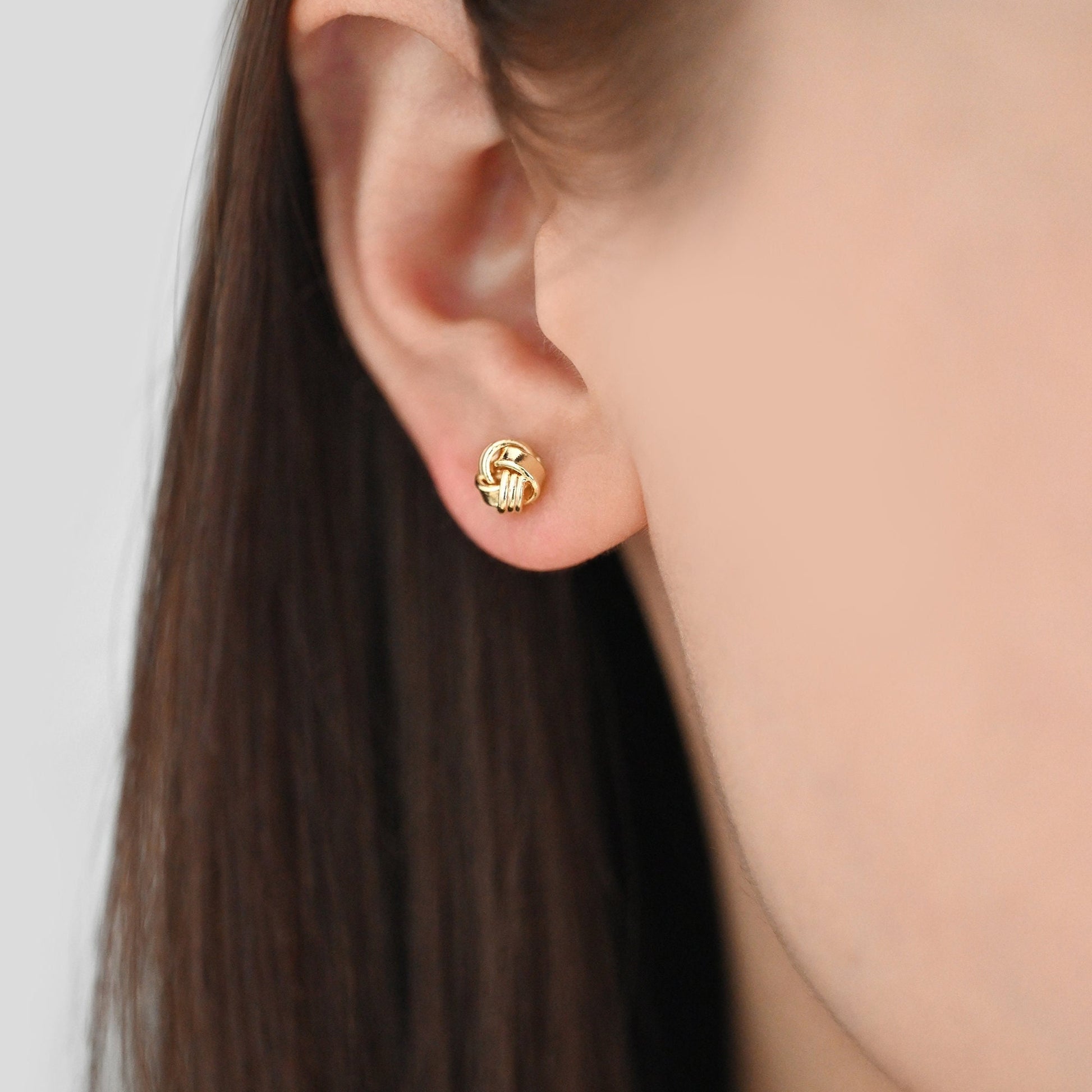 10pcs Gold Knot ear studs, Celtic knot earrings, Minimalist Stud Earrings (GB-4342)