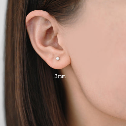 10pcs Sterling Silver Ball Ear Post, .925 Silver Earring Post, 2/ 3/ 4mm Ball Post Earring, Ball Stud Earring (CY-032)