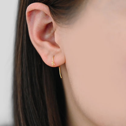 10pcs Sterling Silver Earring Hooks, Gold/ Rhodium/ Rose Gold plated .925 Silver, Earwires with Ball 20x10mm (CY-005)