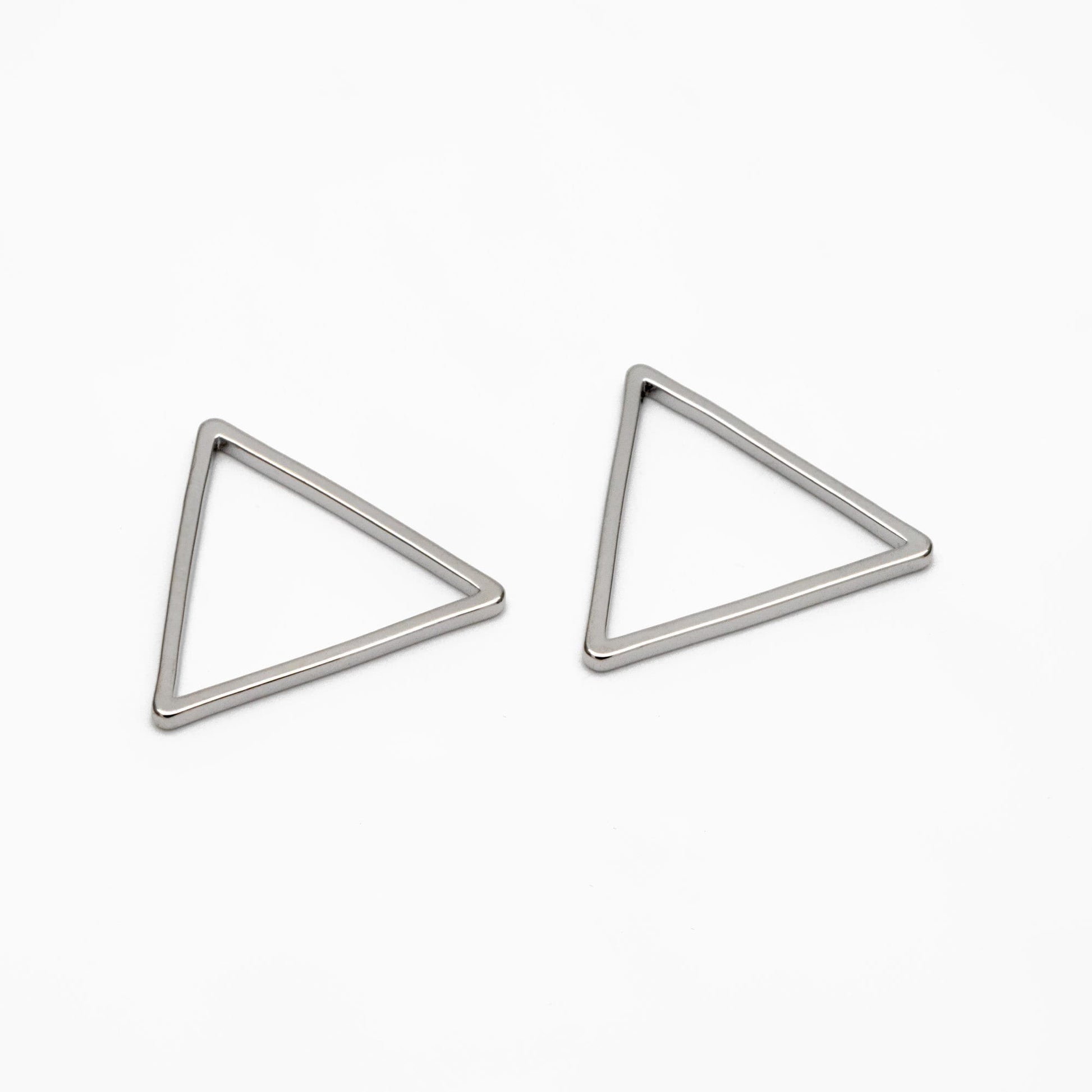10pcs Gold/ Silver Tone Triangle Link Charms, Side Length 20mm, Gold/ Rhodium plated Brass Geometric Connector Pendants (GB-294)