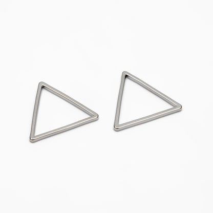 10pcs Gold/ Silver Tone Triangle Link Charms, Side Length 20mm, Gold/ Rhodium plated Brass Geometric Connector Pendants (GB-294)