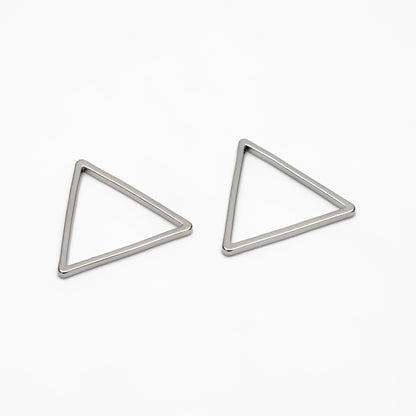10pcs Gold/ Silver Tone Triangle Link Charms, Side Length 20mm, Gold/ Rhodium plated Brass Geometric Connector Pendants (GB-294)