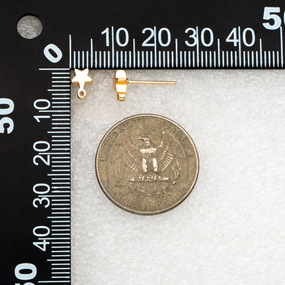 10pcs Gold plated Brass Star Ear Stud Posts, Earring Components Wholesale, Color Not Easily Tarnish (GB-311)