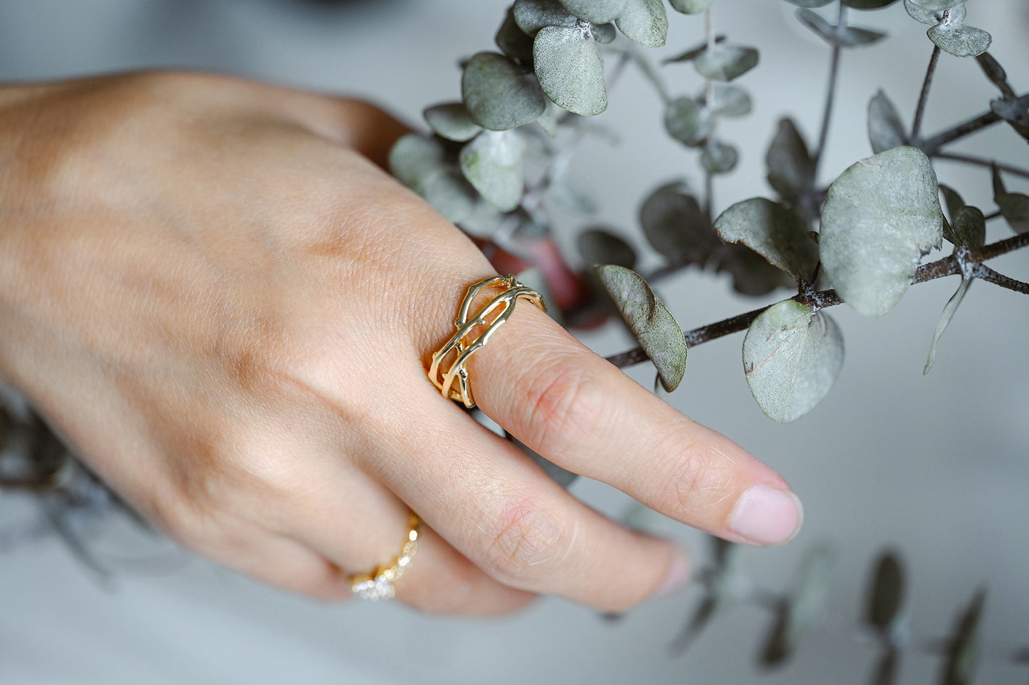 4pcs Gold Crown of Thorns Ring, Dainty Rings, Modern Style Ring, Fashion Jewelry (#GB-2829)