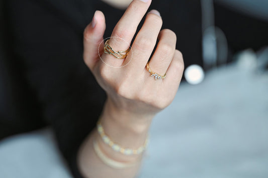 4pcs Gold Crown of Thorns Ring, Dainty Rings, Modern Style Ring, Fashion Jewelry (#GB-2829)