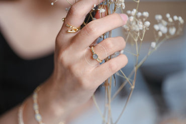 4pcs Open Circle CZ Ring, CZ Round Ring, Dainty Stackable Ring for Women (#JZ-015-C)