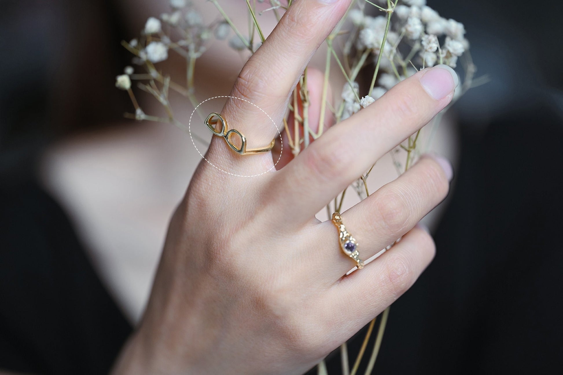 4pcs Gold Glasses Ring, Everyday Ring, Fashion Rings, Adjustable Ring, Minimalist Ring (#GB-4054)