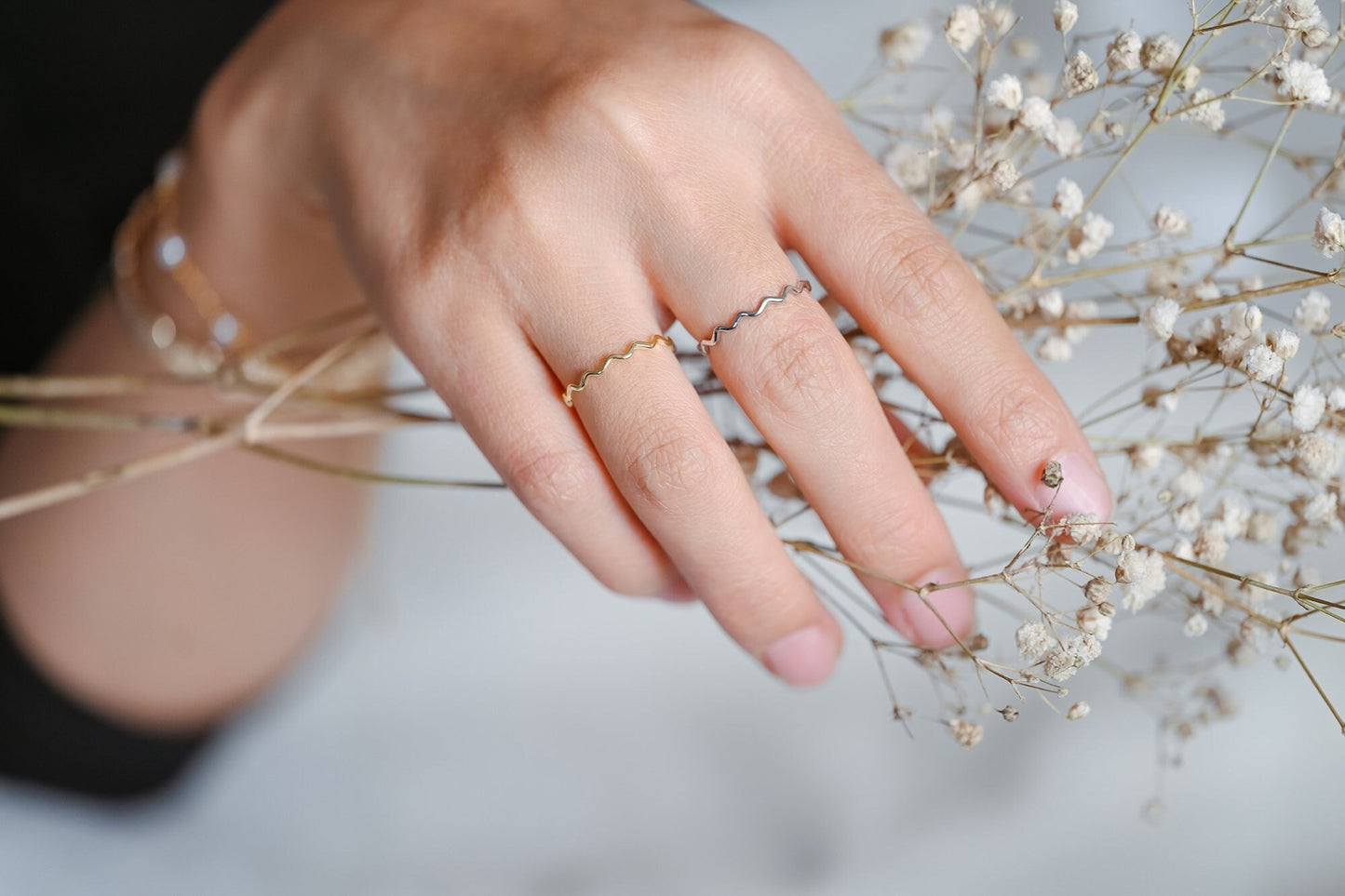4pcs Gold/ Silver Wave Ring, Finger Ring, Everyday Ring, Modern Style Ring, Fashion Rings, Dainty Rings (#JZ-018-D)