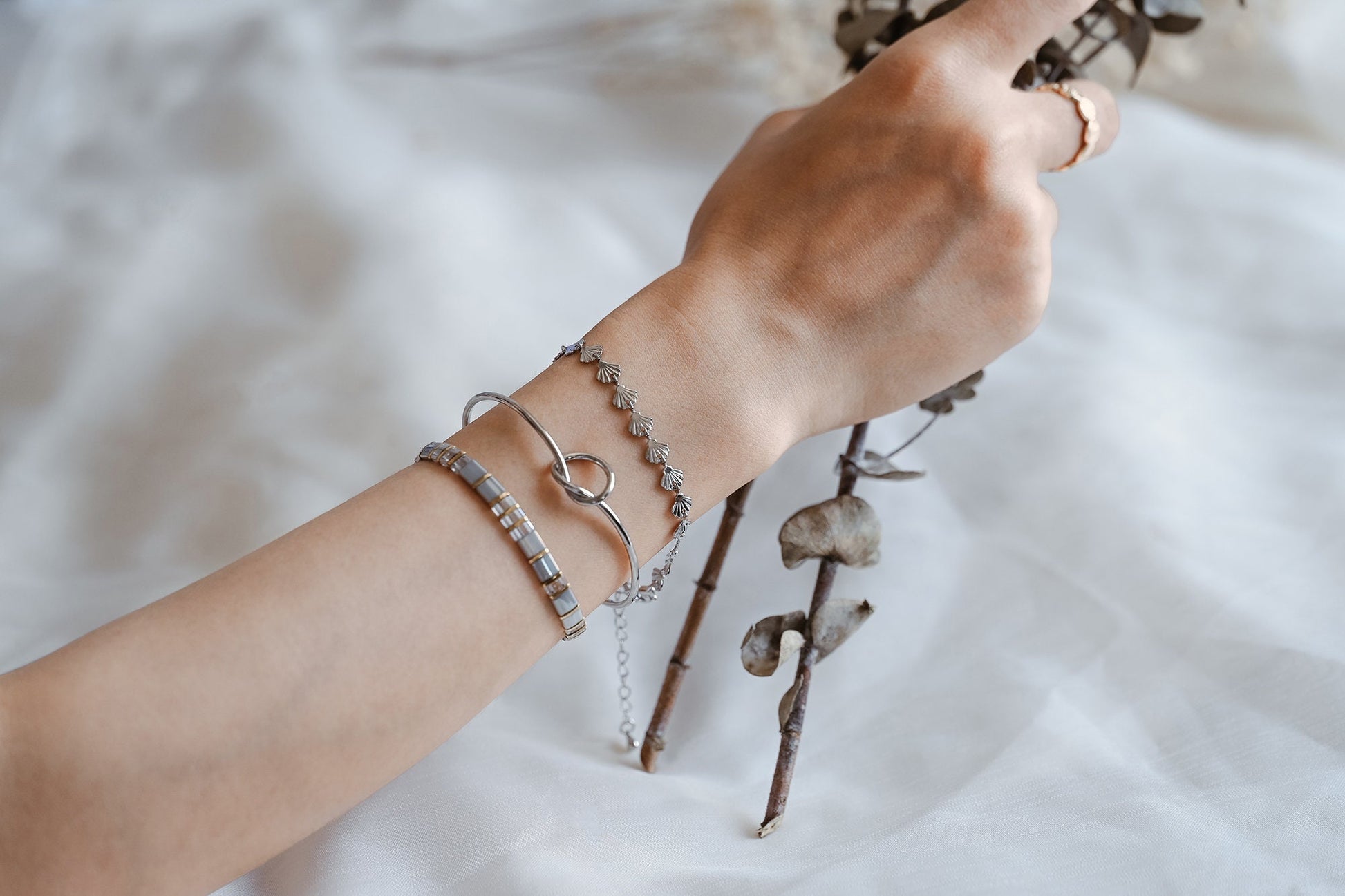 4pcs Adjustable Bangle Bracelets, Gold/ Silver/ Rose Gold, Brass Expandable Charm Bangle Wire, Color Not Easily Tarnish (#GB-397)