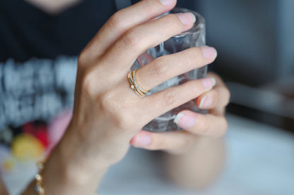 4pcs CZ Pave X Shaped Criss Cross Ring, Dainty Ring, Minimalist Ring (#GB-2713)