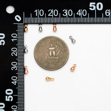 20pcs Gold/ Silver/ Rose Gold Teardrop Charms, Tiny Bracelet End Drop, Water Drop Extender Chain Ends (GB-208)
