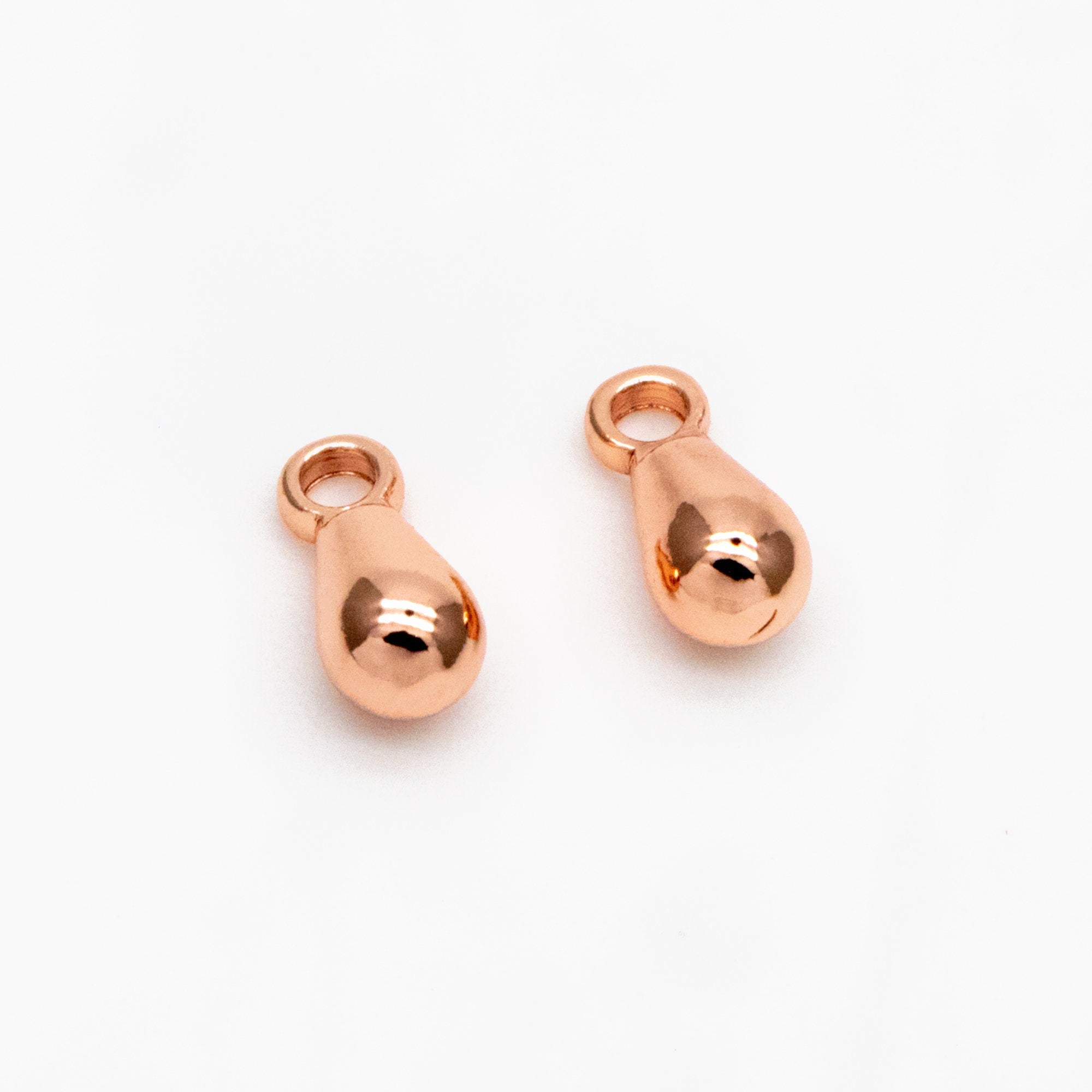 20pcs Gold/ Silver/ Rose Gold Teardrop Charms, Tiny Bracelet End Drop, Water Drop Extender Chain Ends (GB-208)