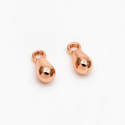 20pcs Gold/ Silver/ Rose Gold Teardrop Charms, Tiny Bracelet End Drop, Water Drop Extender Chain Ends (GB-208)