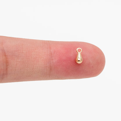 20pcs Gold/ Silver/ Rose Gold Teardrop Charms, Tiny Bracelet End Drop, Water Drop Extender Chain Ends (GB-208)