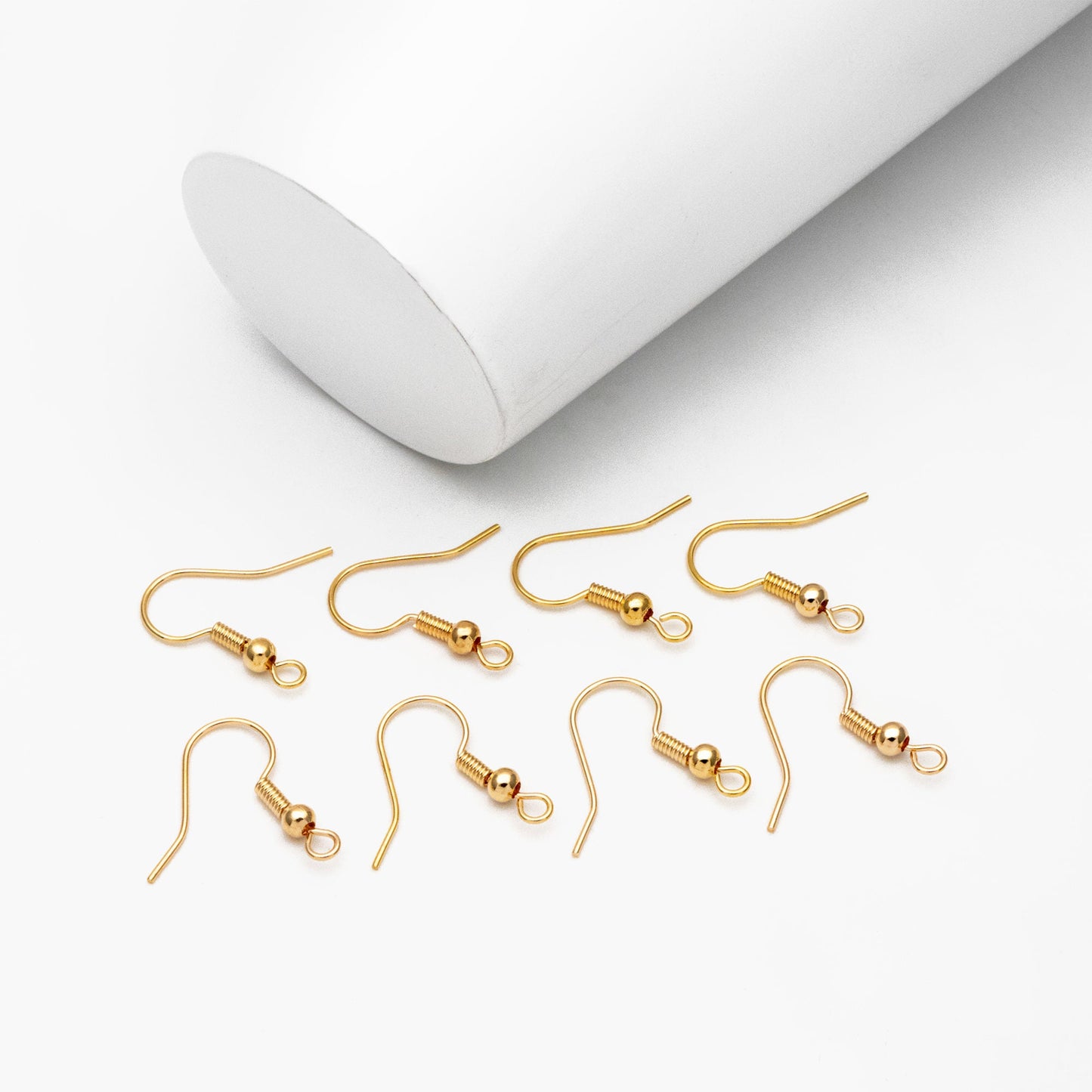 20pcs Gold/ Silver Earring Hooks, Real Gold/ Rhodium Plated Brass Earwire, Wholesale Ear Hooks (GB-025-A)